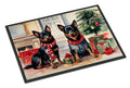 Lancashire Heeler Cozy Christmas Doormat Indoor Outdoor 24H X 36W Front Door Mat Rugs for Entryway, Non Slip Washable Low Pile,
