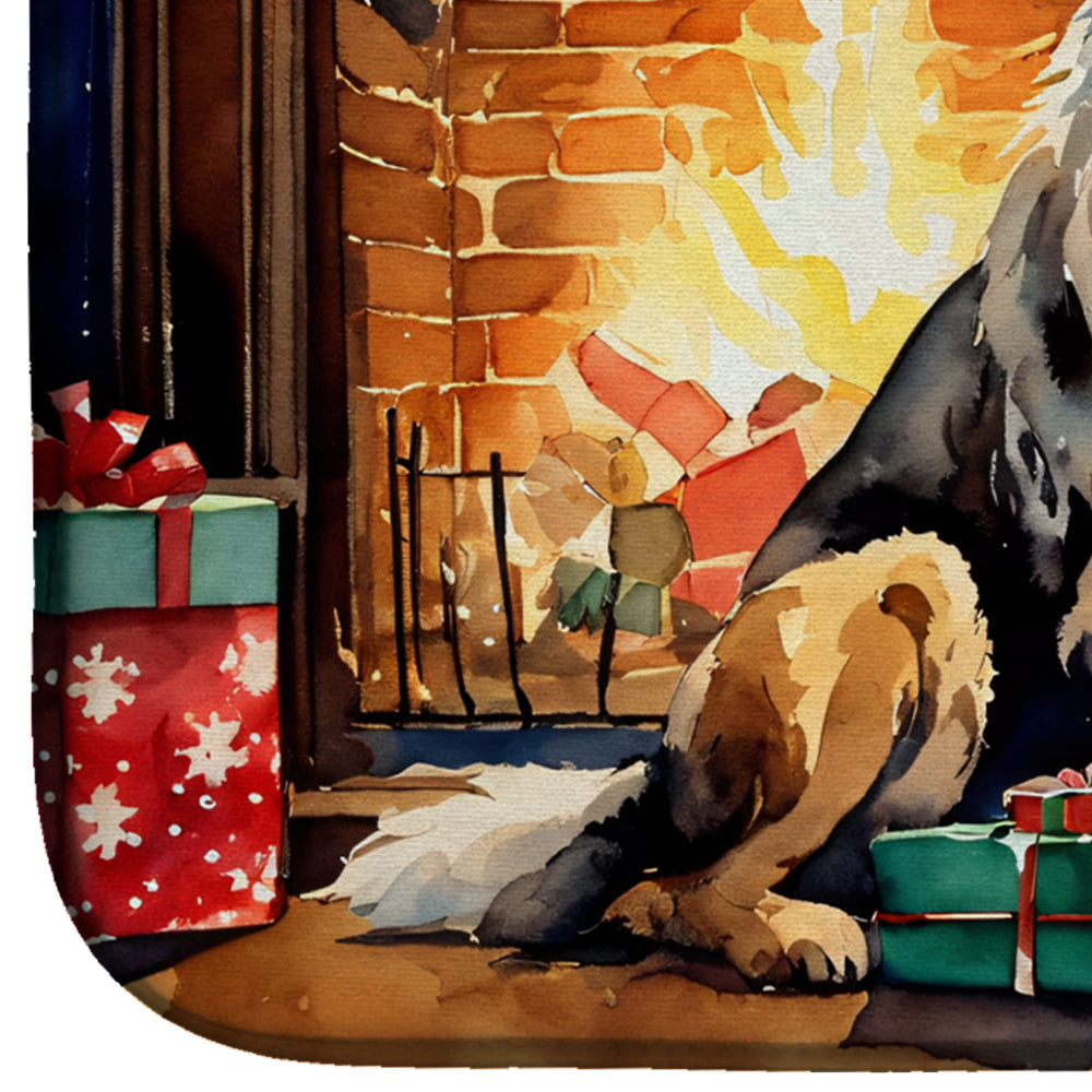 Leonberger Cozy Christmas Dish Drying Mat Absorbent Dish Drying Mat Pad for Kitchen Counter Dish Drainer Mat for Countertop, 14 x 21", Multicolor