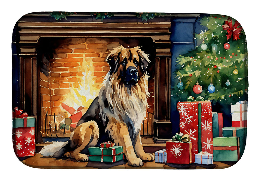 Leonberger Cozy Christmas Dish Drying Mat Absorbent Dish Drying Mat Pad for Kitchen Counter Dish Drainer Mat for Countertop, 14 x 21", Multicolor