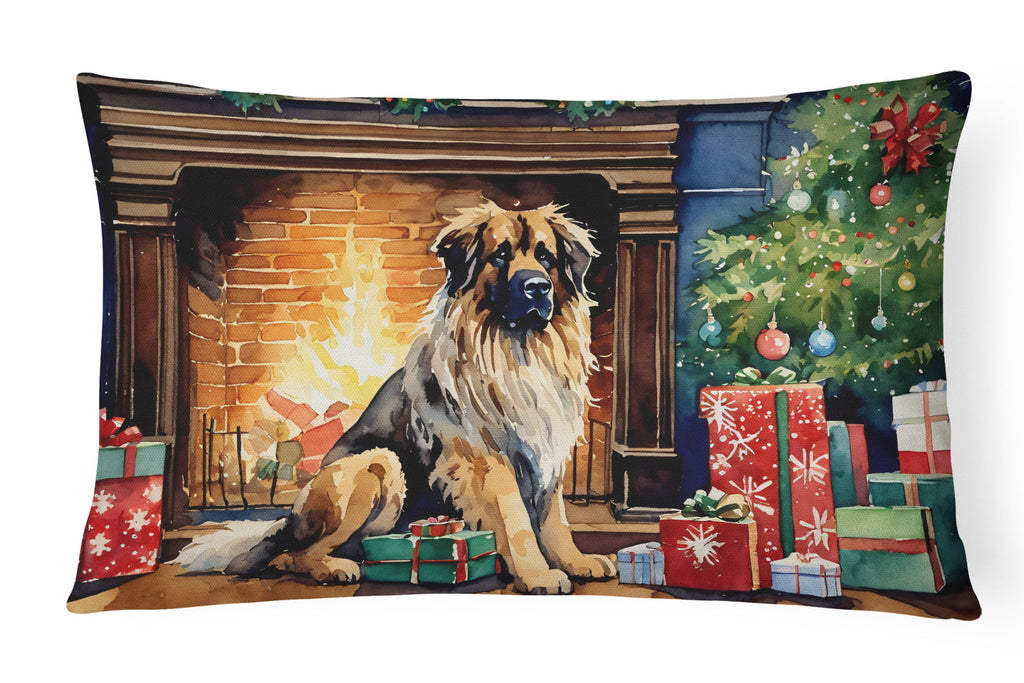 Leonberger Cozy Christmas Decorative Throw Pillow 12x16 Indoor Outdoor Accent Cushion, Fabric Cover with Insert for Sofa, Bed, Porch & Living Room