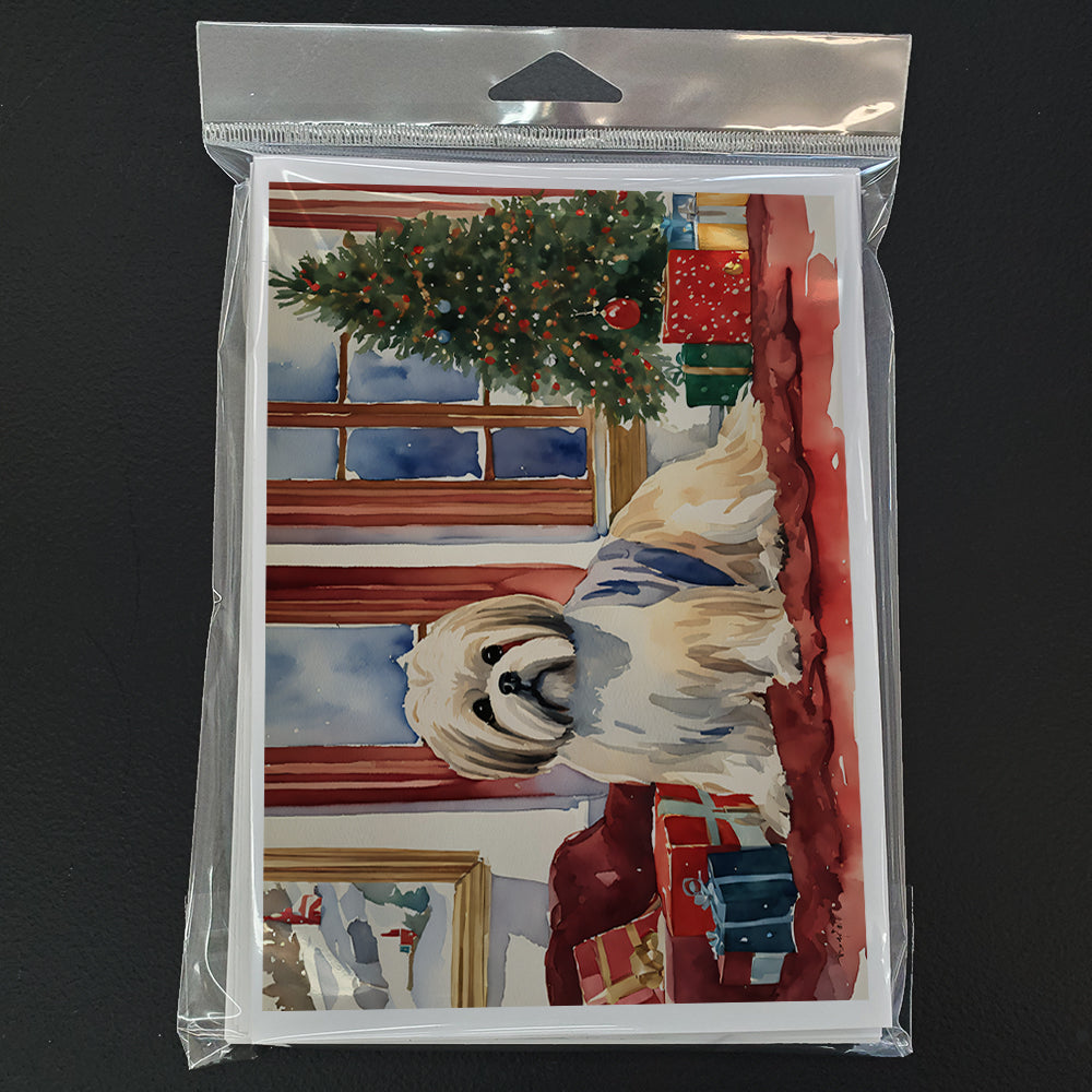 Lhasa Apso Cozy Christmas Greeting Cards Pack of 8 Blank Cards with Envelopes Whimsical A7 Size 5x7