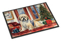 Lhasa Apso Cozy Christmas Doormat Indoor Outdoor 18H X 27W Front Door Mat Rugs for Entryway, Non Slip Washable