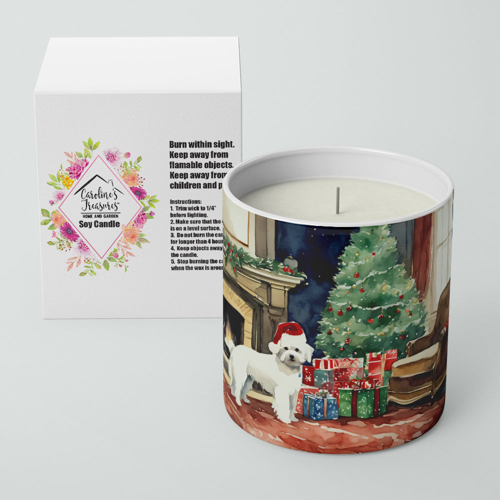 Maltese Cozy Christmas Decorative Soy Candle Nature Soy Wax Essential Oil Home Decor Ideal for Bedroom Kitchen Bath Office Gift, 10 oz