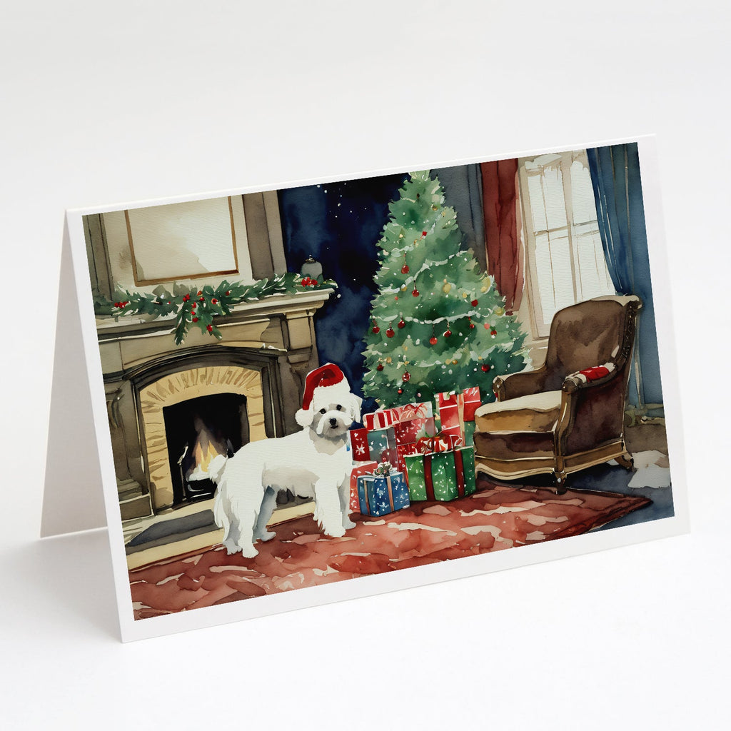 Maltese Cozy Christmas Greeting Cards Pack of 8 Blank Cards with Envelopes Whimsical A7 Size 5x7