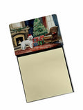 Maltese Cozy Christmas Watercolor Sticky Note Holder Refillable Dispenser Desk Accessory 3x3 Pad Gift