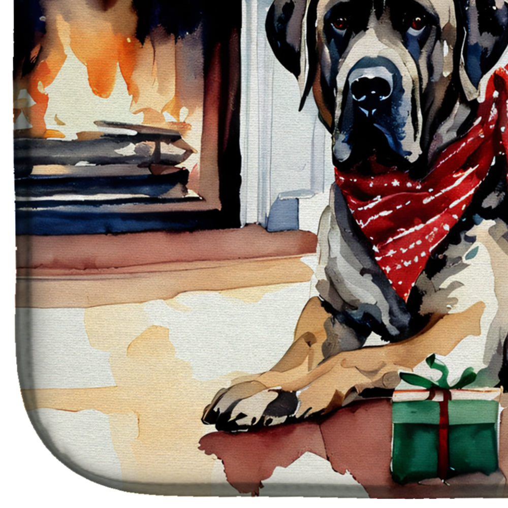 Mastiff Cozy Christmas Dish Drying Mat Absorbent Dish Drying Mat Pad for Kitchen Counter Dish Drainer Mat for Countertop, 14 x 21", Multicolor