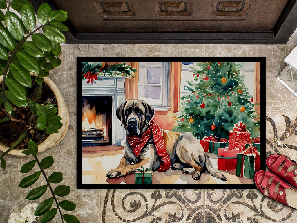 Mastiff Cozy Christmas Doormat Indoor Outdoor 24H X 36W Front Door Mat Rugs for Entryway, Non Slip Washable Low Pile,