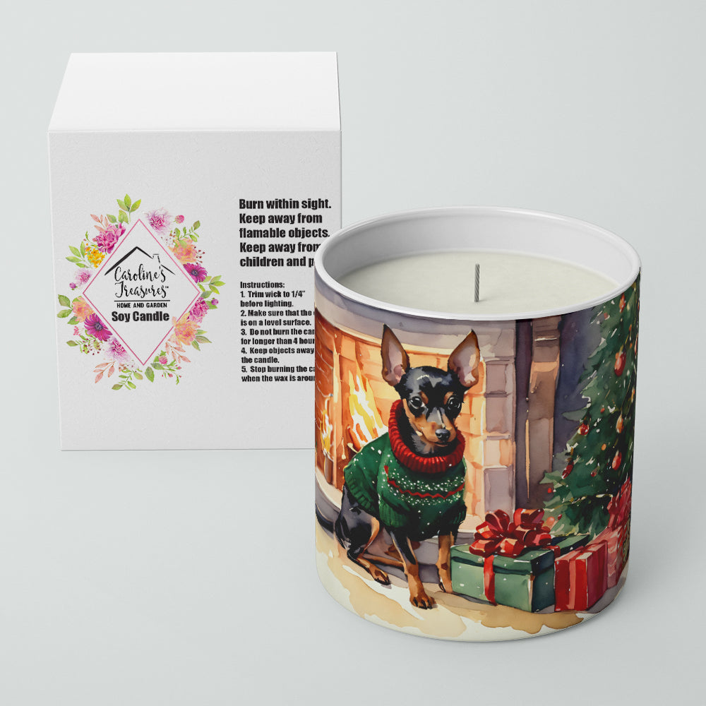 Miniature Pinscher Cozy Christmas Decorative Soy Candle Nature Soy Wax Essential Oil Home Decor Ideal for Bedroom Kitchen Bath Office Gift, 10 oz