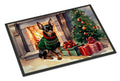 Miniature Pinscher Cozy Christmas Doormat Indoor Outdoor 24H X 36W Front Door Mat Rugs for Entryway, Non Slip Washable Low Pile,