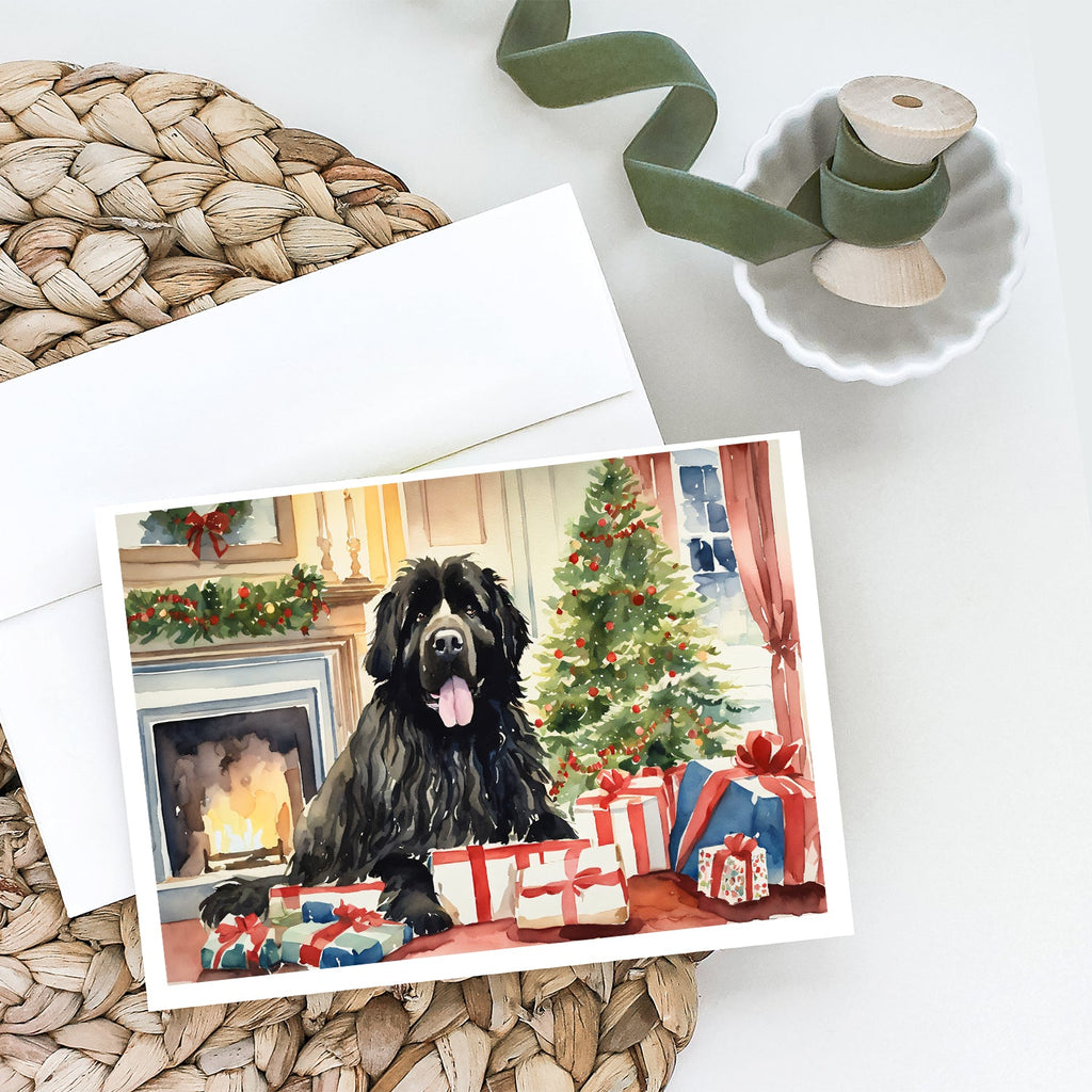 Newfoundland Cozy Christmas Greeting Cards Pack of 8 Blank Cards with Envelopes Whimsical A7 Size 5x7