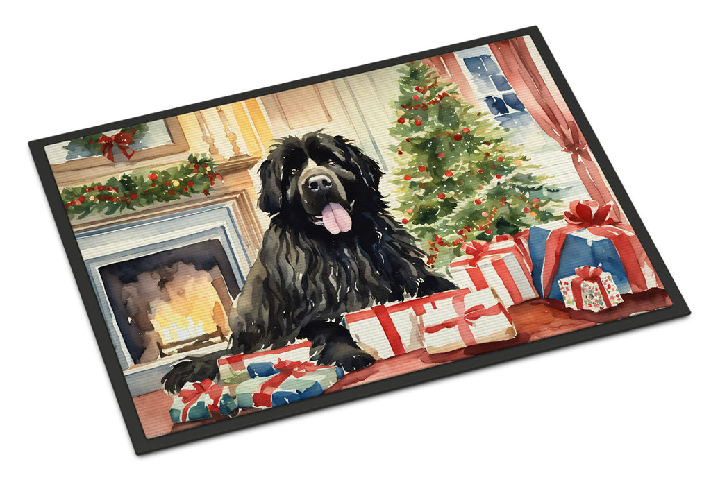 Newfoundland Cozy Christmas Doormat Indoor Outdoor 18H X 27W Front Door Mat Rugs for Entryway, Non Slip Washable