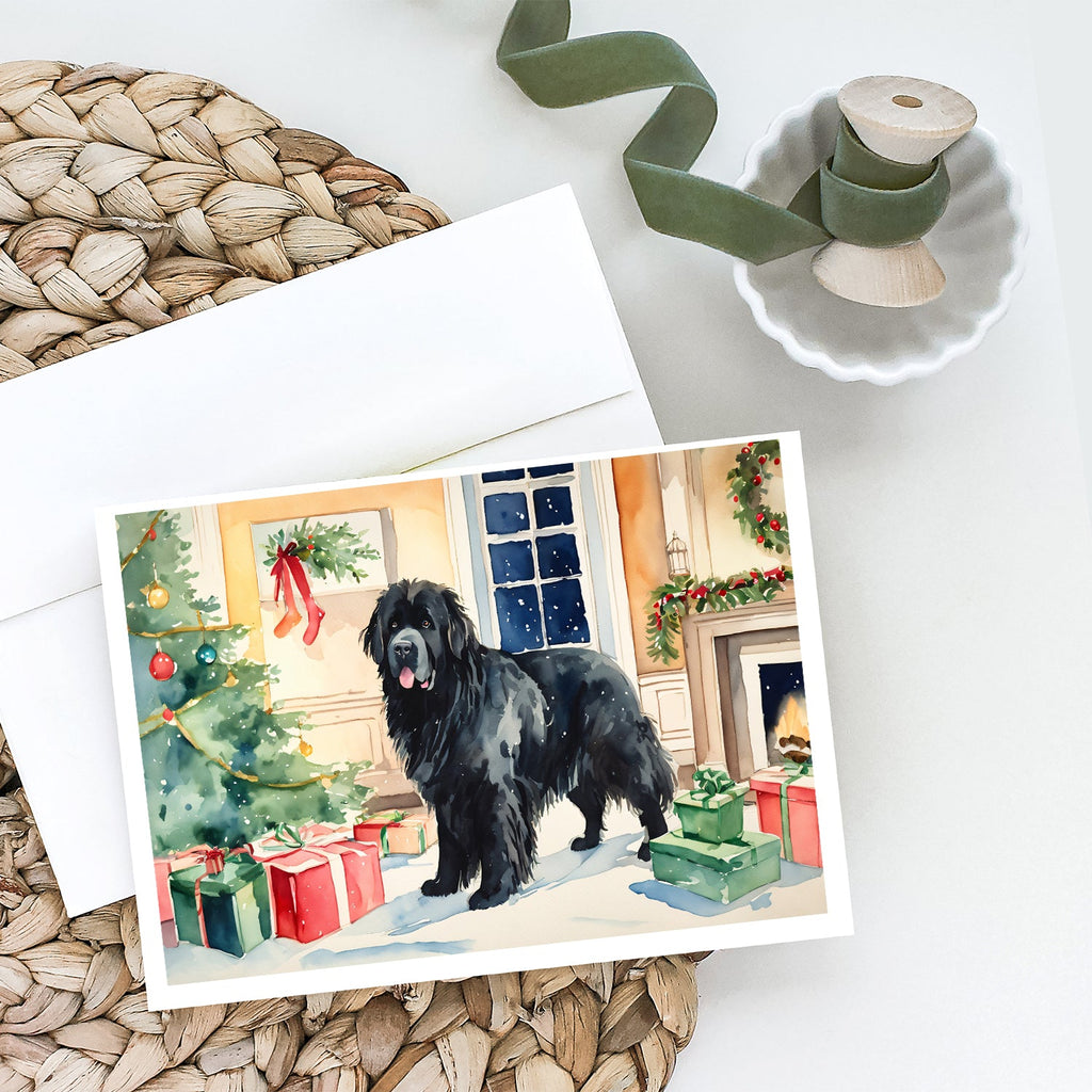 Newfoundland Cozy Christmas Greeting Cards Pack of 8 Blank Cards with Envelopes Whimsical A7 Size 5x7
