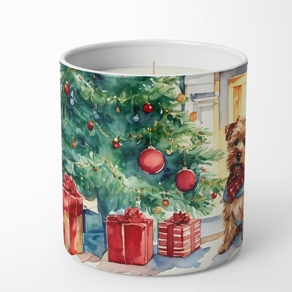 Norfolk Terrier Cozy Christmas Decorative Soy Candle Nature Soy Wax Essential Oil Home Decor Ideal for Bedroom Kitchen Bath Office Gift, 10 oz