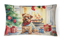 Norfolk Terrier Cozy Christmas Decorative Throw Pillow 12x16 Indoor Outdoor Accent Cushion, Fabric Cover with Insert for Sofa, Bed, Porch & Living Room