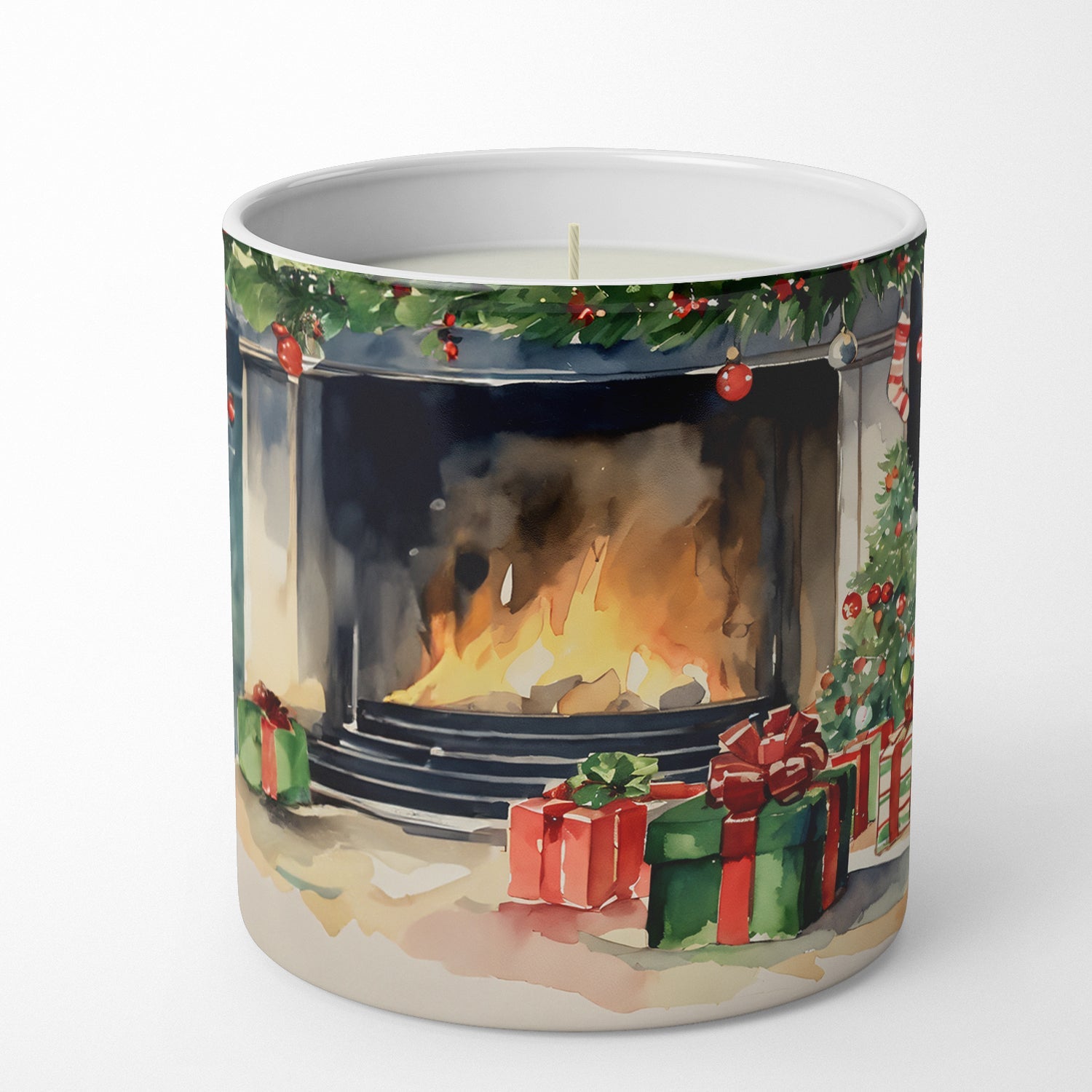Norfolk Terrier Cozy Christmas Decorative Soy Candle Nature Soy Wax Essential Oil Home Decor Ideal for Bedroom Kitchen Bath Office Gift, 10 oz