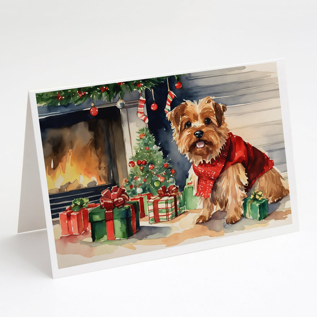 Norfolk Terrier Cozy Christmas Greeting Cards Pack of 8 Blank Cards with Envelopes Whimsical A7 Size 5x7
