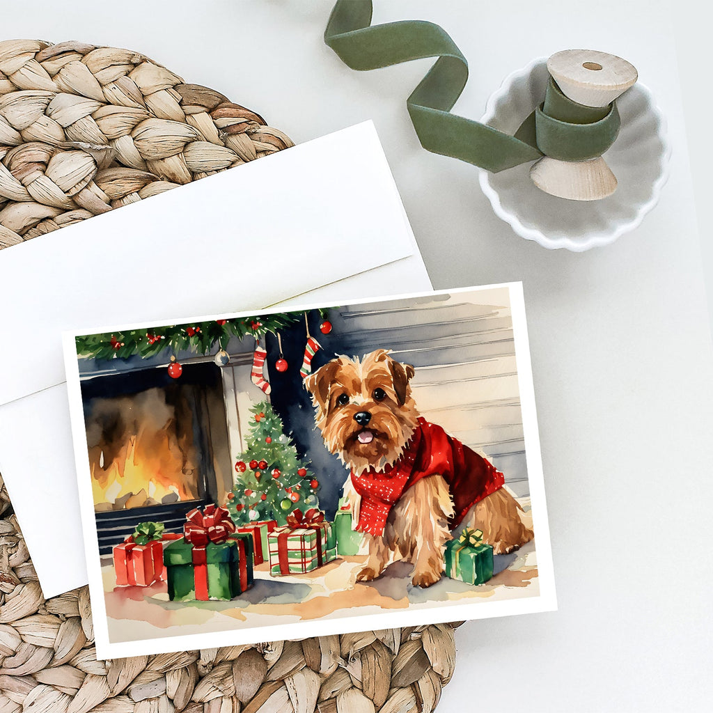 Norfolk Terrier Cozy Christmas Greeting Cards Pack of 8 Blank Cards with Envelopes Whimsical A7 Size 5x7