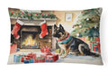 Norwegian Buhund Cozy Christmas Decorative Throw Pillow 12x16 Indoor Outdoor Accent Cushion, Fabric Cover with Insert for Sofa, Bed, Porch & Living Room
