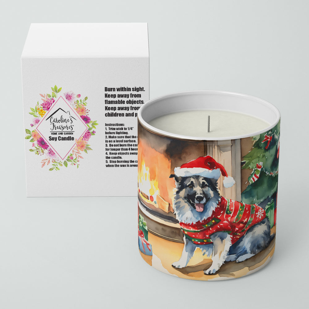 Norwegian Elkhound Cozy Christmas Decorative Soy Candle Nature Soy Wax Essential Oil Home Decor Ideal for Bedroom Kitchen Bath Office Gift, 10 oz