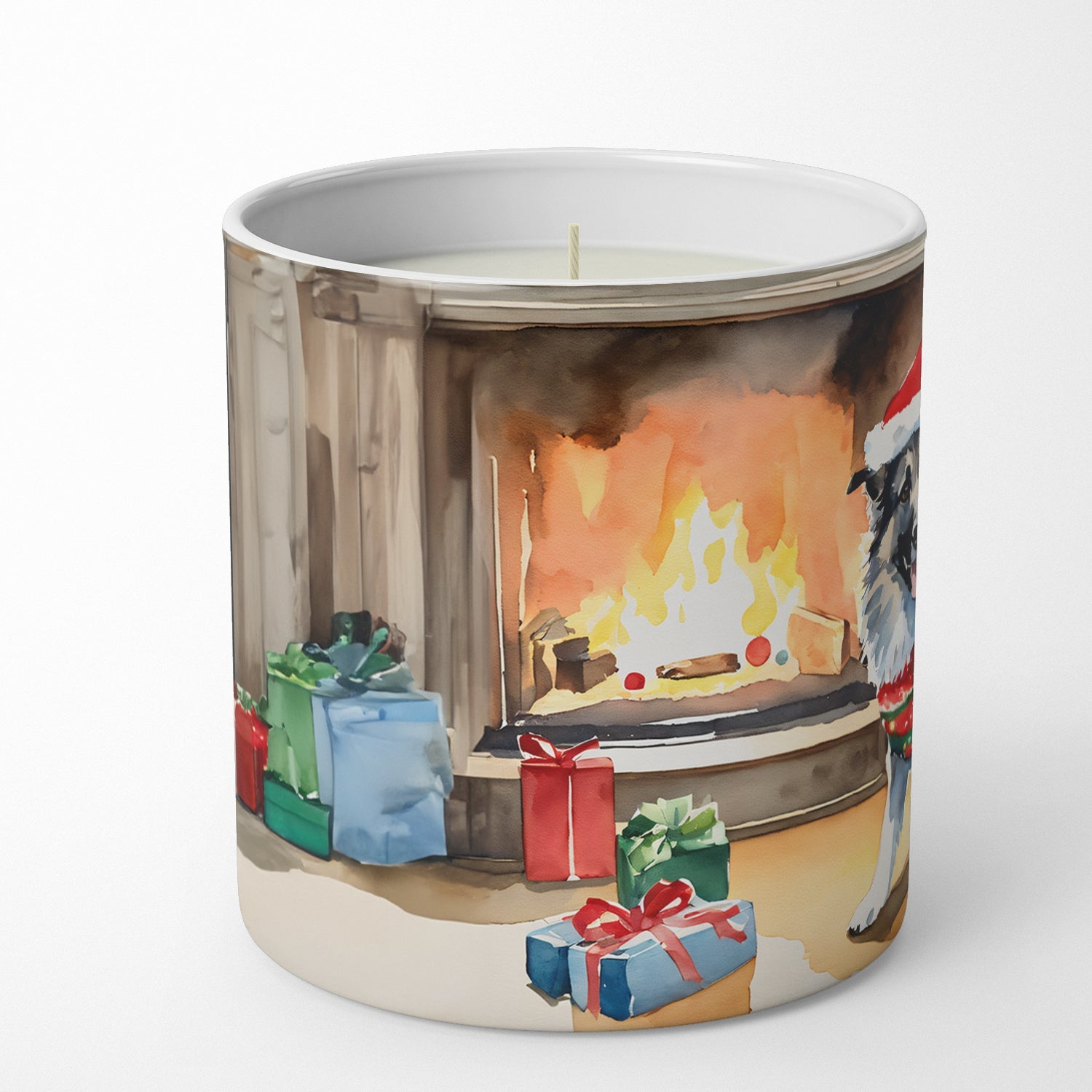 Norwegian Elkhound Cozy Christmas Decorative Soy Candle Nature Soy Wax Essential Oil Home Decor Ideal for Bedroom Kitchen Bath Office Gift, 10 oz