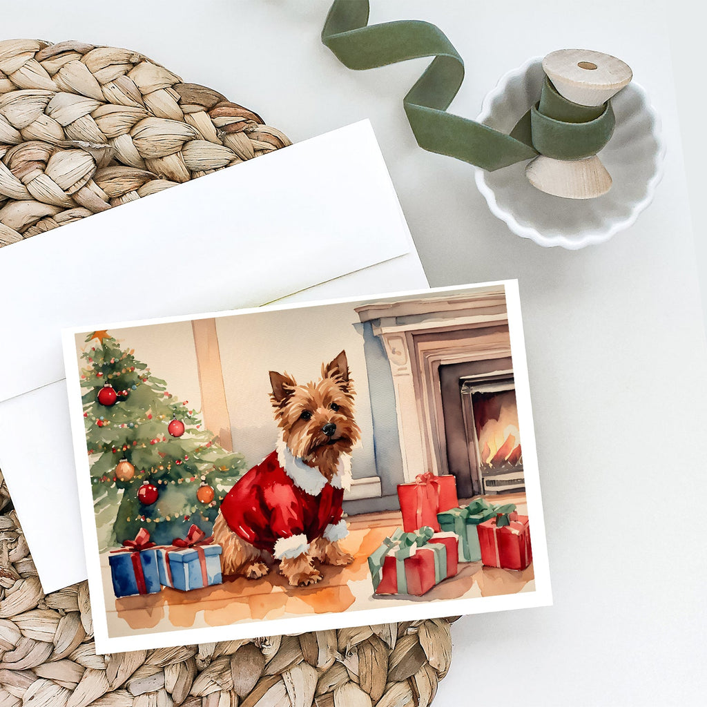Norwich Terrier Cozy Christmas Greeting Cards Pack of 8 Blank Cards with Envelopes Whimsical A7 Size 5x7