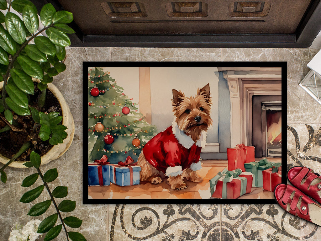 Norwich Terrier Cozy Christmas Doormat Indoor Outdoor 24H X 36W Front Door Mat Rugs for Entryway, Non Slip Washable Low Pile,