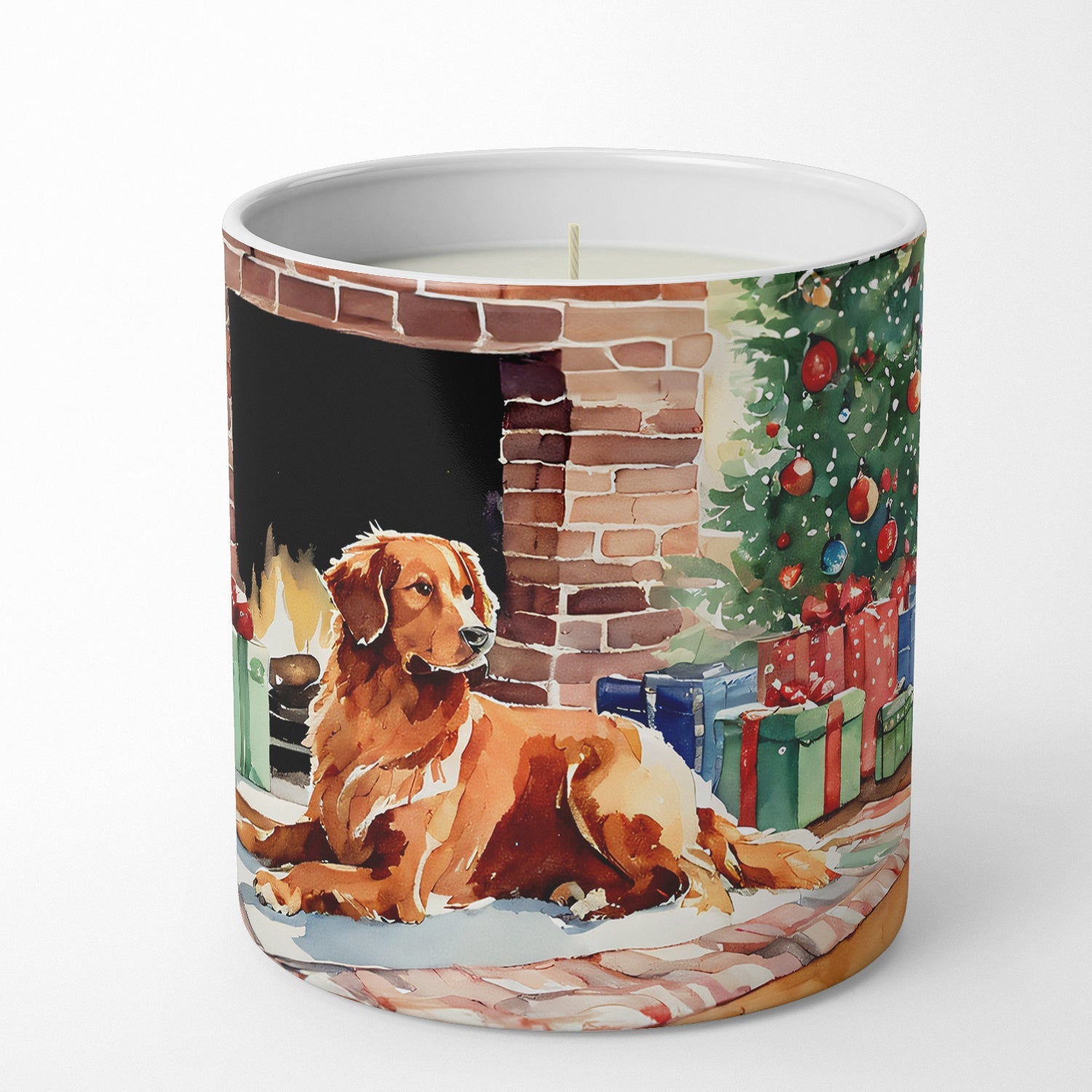 Nova Scotia Duck Tolling Retriever Cozy Christmas Decorative Soy Candle Nature Soy Wax Essential Oil Home Decor Ideal for Bedroom Kitchen Bath Office Gift, 10 oz