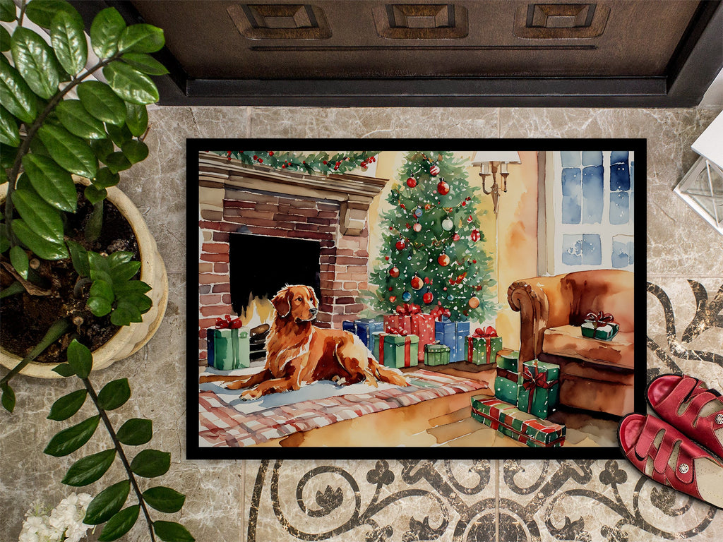 Nova Scotia Duck Tolling Retriever Cozy Christmas Doormat Indoor Outdoor 24H X 36W Front Door Mat Rugs for Entryway, Non Slip Washable Low Pile,