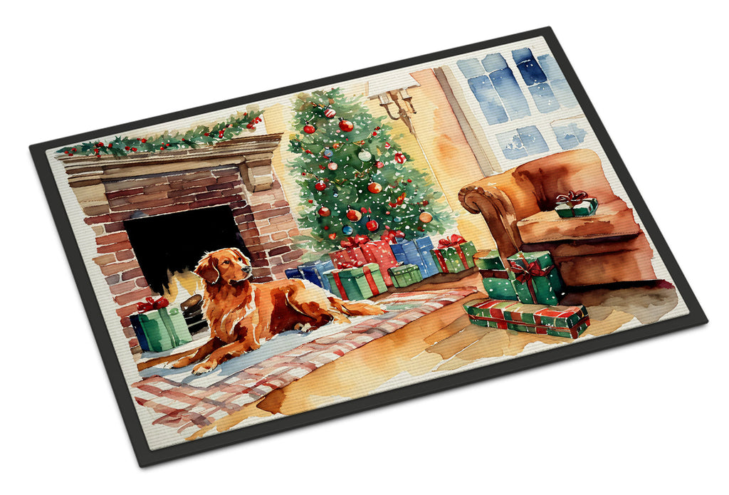 Nova Scotia Duck Tolling Retriever Cozy Christmas Doormat Indoor Outdoor 18H X 27W Front Door Mat Rugs for Entryway, Non Slip Washable