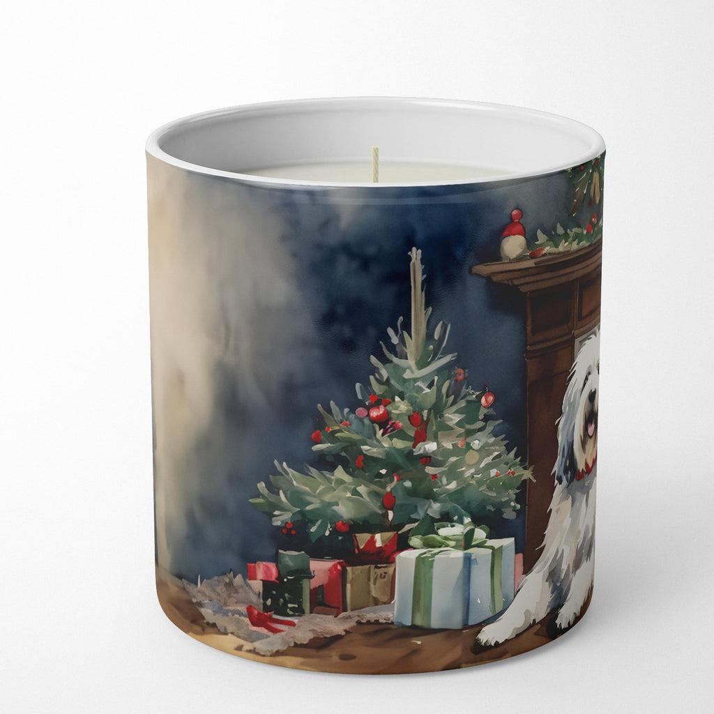 Old English Sheepdog Cozy Christmas Decorative Soy Candle Nature Soy Wax Essential Oil Home Decor Ideal for Bedroom Kitchen Bath Office Gift, 10 oz