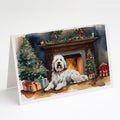 Old English Sheepdog Cozy Christmas Greeting Cards Pack of 8 Blank Cards with Envelopes Whimsical A7 Size 5x7