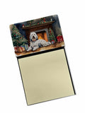 Old English Sheepdog Cozy Christmas Watercolor Sticky Note Holder Refillable Dispenser Desk Accessory 3x3 Pad Gift