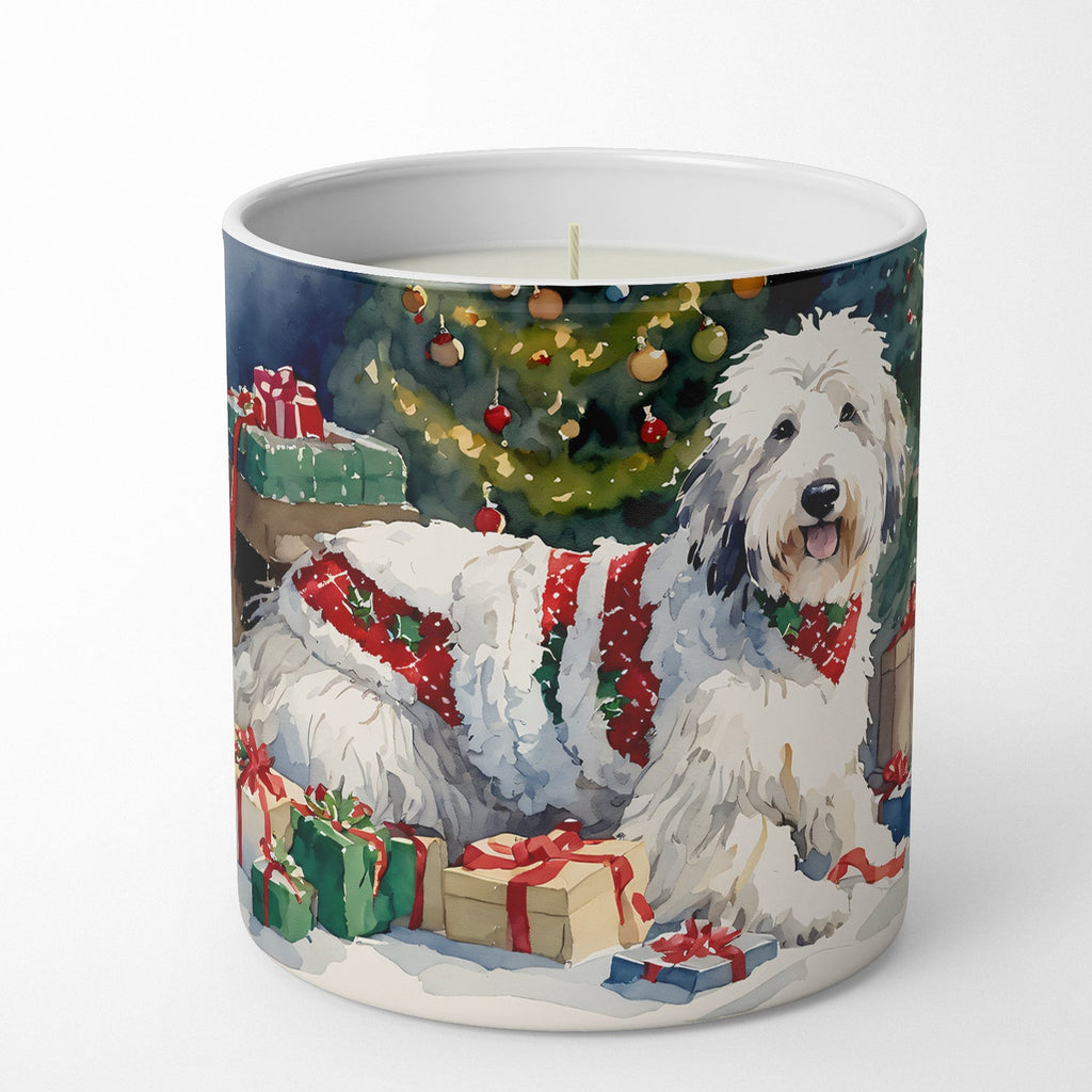 Old English Sheepdog Cozy Christmas Decorative Soy Candle Nature Soy Wax Essential Oil Home Decor Ideal for Bedroom Kitchen Bath Office Gift, 10 oz