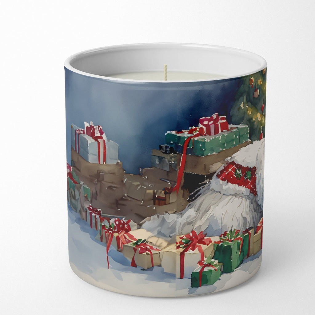 Old English Sheepdog Cozy Christmas Decorative Soy Candle Nature Soy Wax Essential Oil Home Decor Ideal for Bedroom Kitchen Bath Office Gift, 10 oz