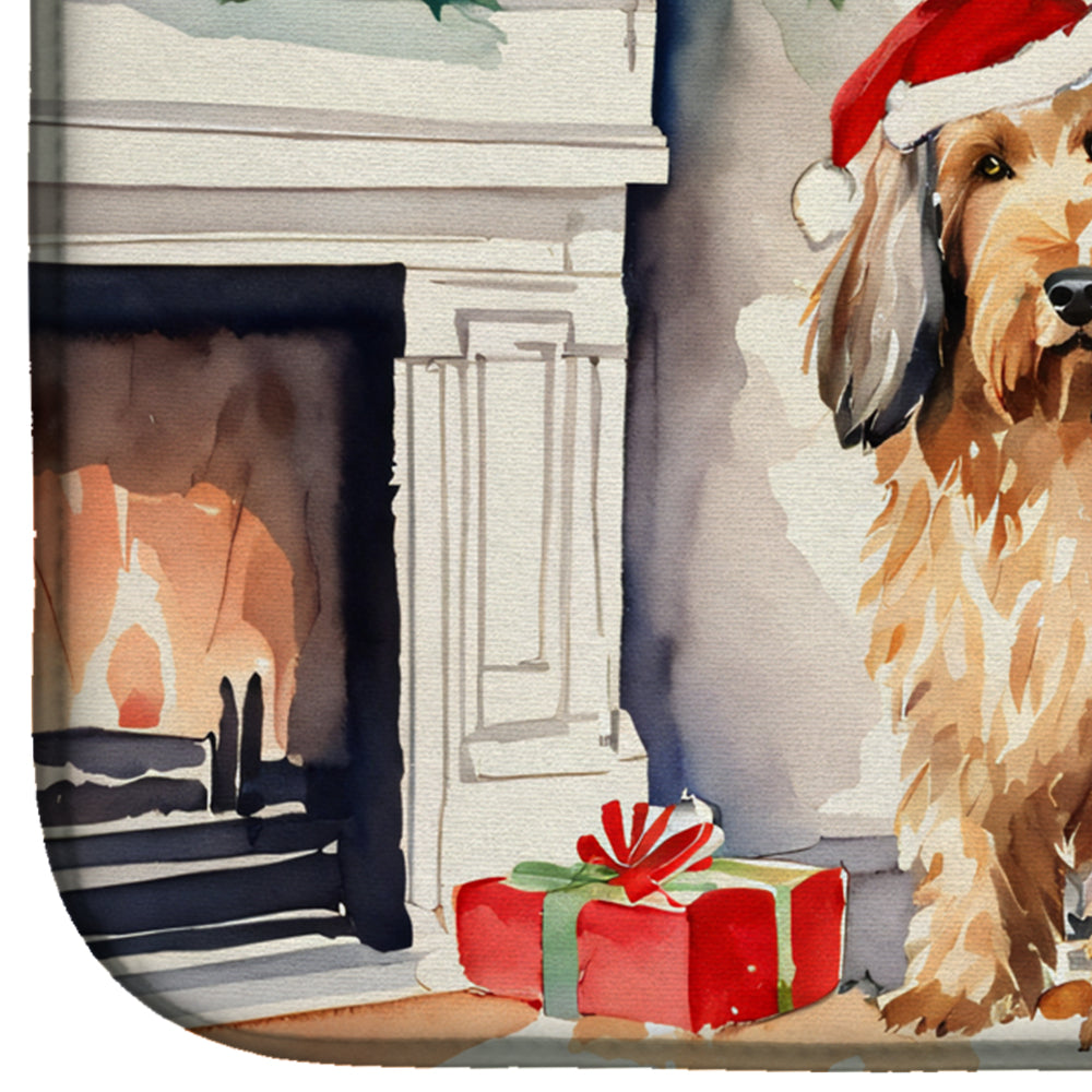 Otterhound Cozy Christmas Dish Drying Mat Absorbent Dish Drying Mat Pad for Kitchen Counter Dish Drainer Mat for Countertop, 14 x 21", Multicolor
