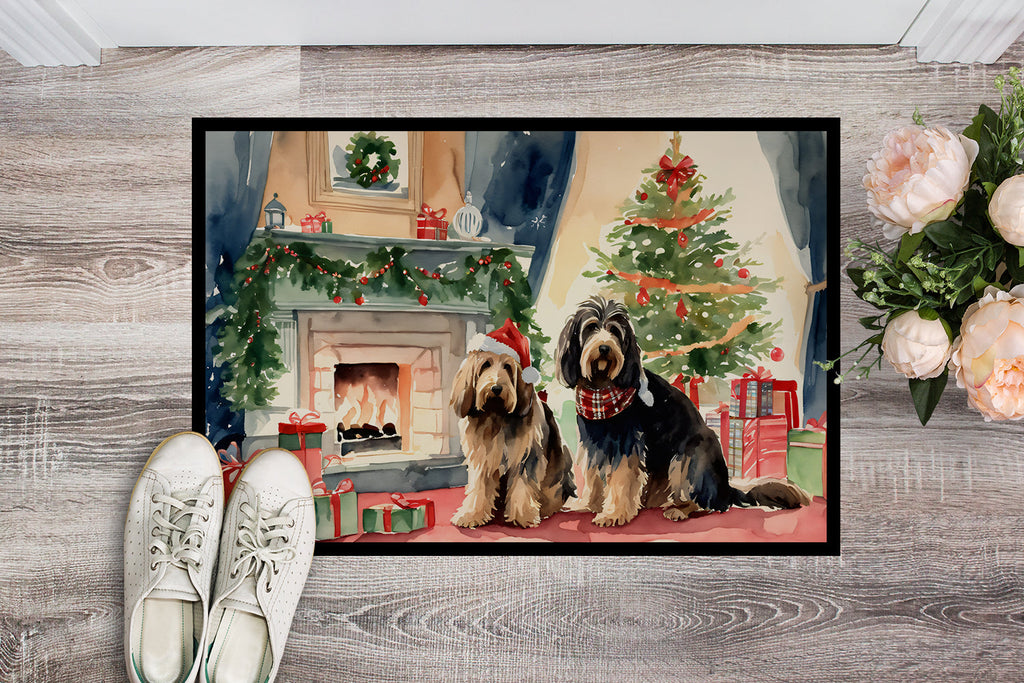 Otterhound Cozy Christmas Doormat Indoor Outdoor 18H X 27W Front Door Mat Rugs for Entryway, Non Slip Washable