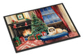 Pekingese Cozy Christmas Doormat Indoor Outdoor 18H X 27W Front Door Mat Rugs for Entryway, Non Slip Washable