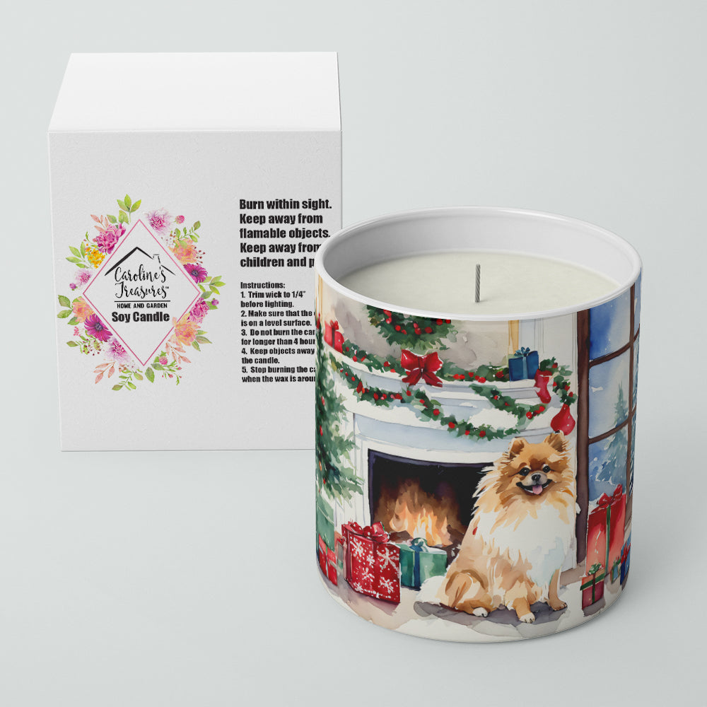Pomeranian Cozy Christmas Decorative Soy Candle Nature Soy Wax Essential Oil Home Decor Ideal for Bedroom Kitchen Bath Office Gift, 10 oz