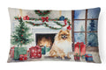 Pomeranian Cozy Christmas Decorative Throw Pillow 12x16 Indoor Outdoor Accent Cushion, Fabric Cover with Insert for Sofa, Bed, Porch & Living Room