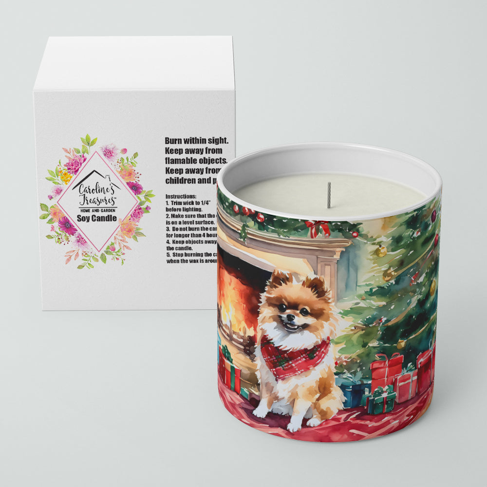Pomeranian Cozy Christmas Decorative Soy Candle Nature Soy Wax Essential Oil Home Decor Ideal for Bedroom Kitchen Bath Office Gift, 10 oz