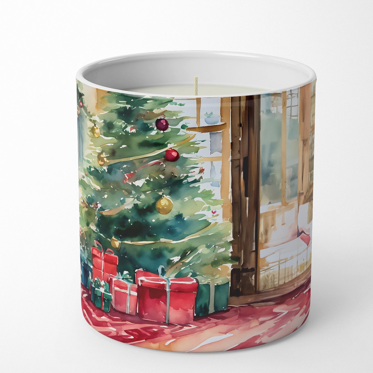 Pomeranian Cozy Christmas Decorative Soy Candle Nature Soy Wax Essential Oil Home Decor Ideal for Bedroom Kitchen Bath Office Gift, 10 oz
