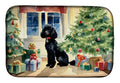 Poodle Cozy Christmas Dish Drying Mat Absorbent Dish Drying Mat Pad for Kitchen Counter Dish Drainer Mat for Countertop, 14 x 21", Multicolor