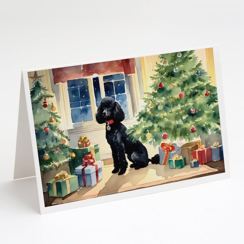 Poodle Cozy Christmas Greeting Cards Pack of 8 Blank Cards with Envelopes Whimsical A7 Size 5x7
