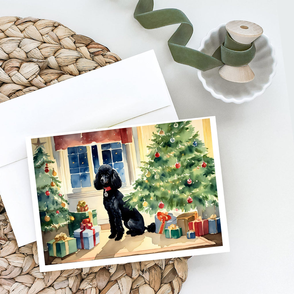 Poodle Cozy Christmas Greeting Cards Pack of 8 Blank Cards with Envelopes Whimsical A7 Size 5x7