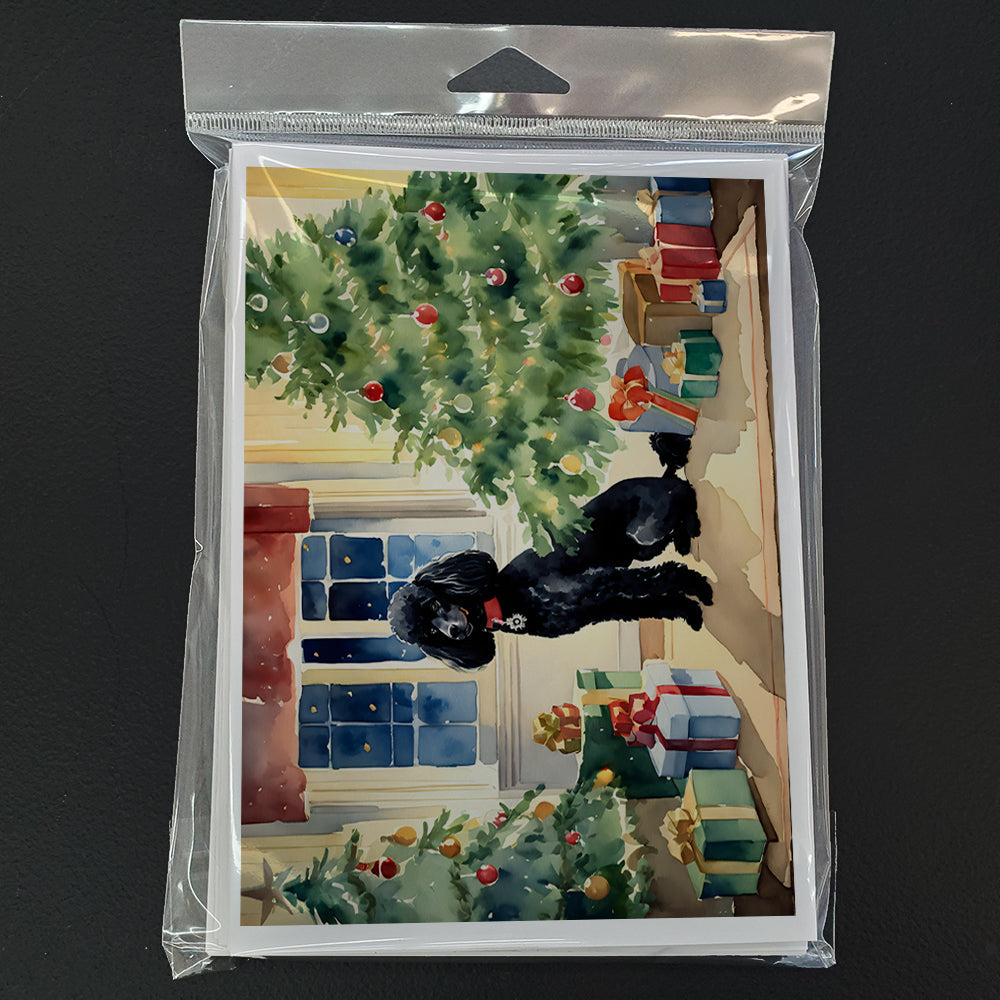 Poodle Cozy Christmas Greeting Cards Pack of 8 Blank Cards with Envelopes Whimsical A7 Size 5x7