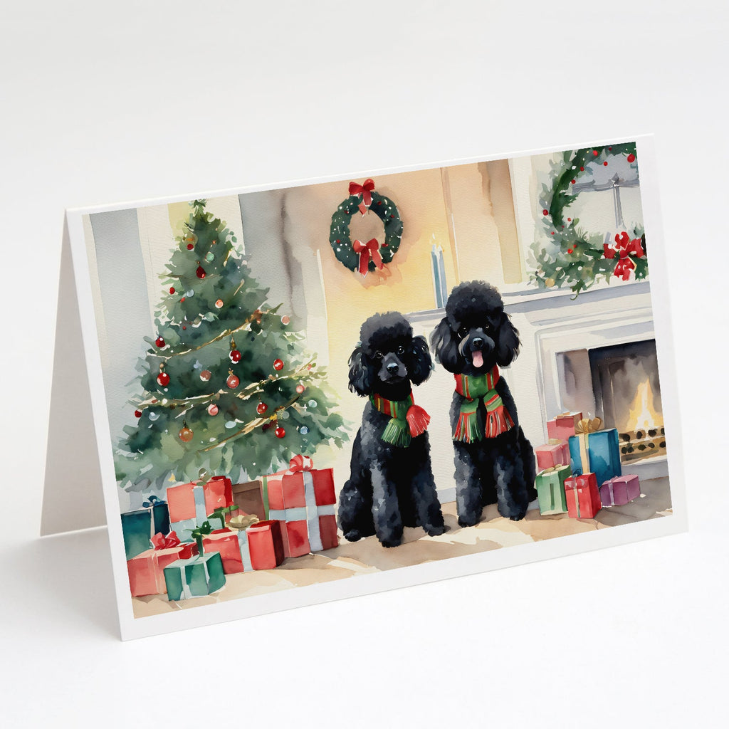 Poodle Cozy Christmas Greeting Cards Pack of 8 Blank Cards with Envelopes Whimsical A7 Size 5x7