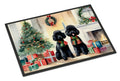 Poodle Cozy Christmas Doormat Indoor Outdoor 18H X 27W Front Door Mat Rugs for Entryway, Non Slip Washable