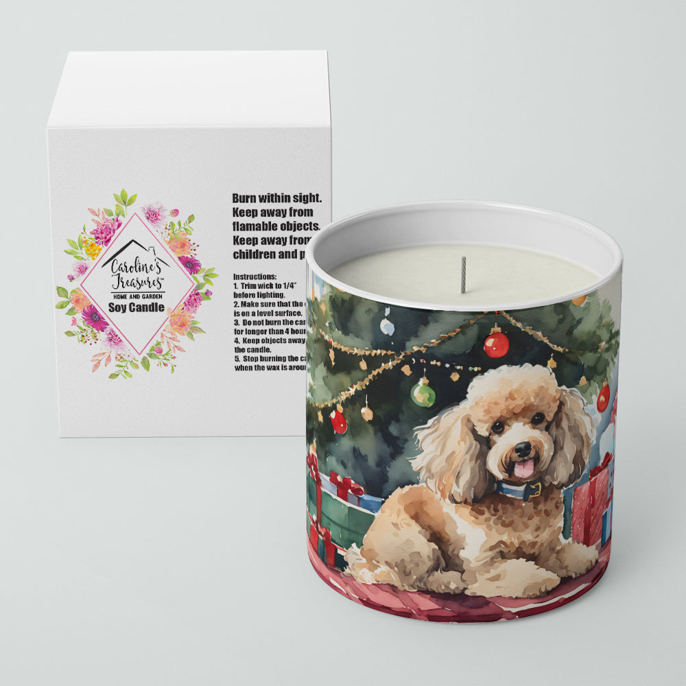 Poodle Cozy Christmas Decorative Soy Candle Nature Soy Wax Essential Oil Home Decor Ideal for Bedroom Kitchen Bath Office Gift, 10 oz