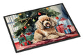 Poodle Cozy Christmas Doormat Indoor Outdoor 18H X 27W Front Door Mat Rugs for Entryway, Non Slip Washable