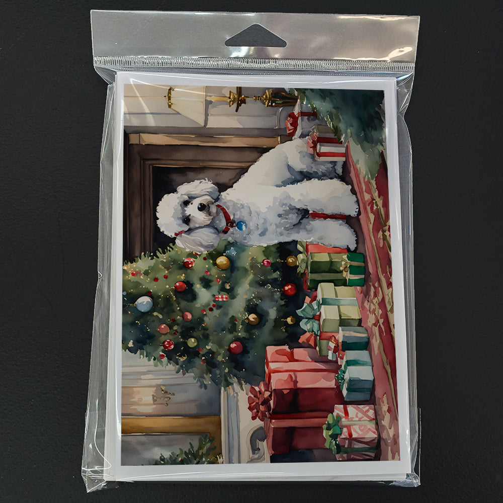 Poodle Cozy Christmas Greeting Cards Pack of 8 Blank Cards with Envelopes Whimsical A7 Size 5x7